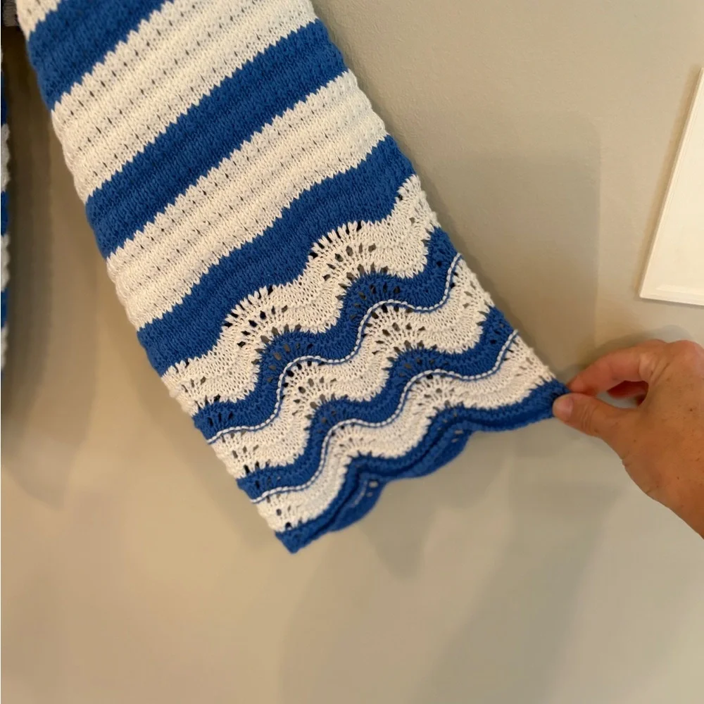 J. Crew White and Blue Striped Sweater - Picture 3 of 7